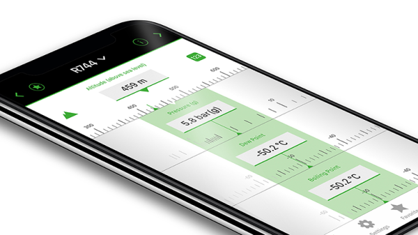 BITZER Refrigerant ruler app on smartphone display