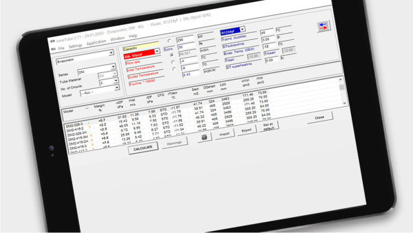 Tablet displaying smarTUBE Software